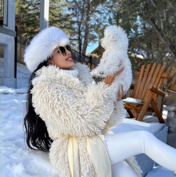 Winter White Fur Headband Fur Headwrap Ear Warmers Mink Hat Ski Wear - Picture 6 of 11